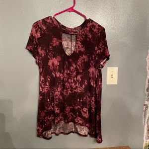 Mudd Tie Dye Open Neck Top